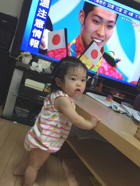 「ドラフトGAP」｜「アイテム（サロペット/オーバーオール）」を使った、U-Naさん（キッズ・80cm）の夏コーディネート