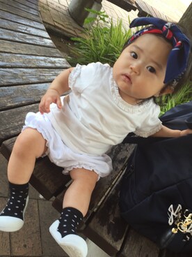 「babygap」｜「アイテム（その他シューズ）」を使った、U-Naさん（キッズ・80cm）の夏コーディネート