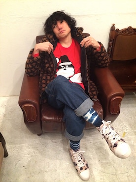 「JOYRICH」｜「アイテム（ブルゾン）」を使った、ますかた一真さん（メンズ・168cm）の冬コーディネート