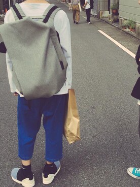 「SAINT JAMES（セントジェームス）のアイテム」を使った、Tomonori Asaiさん（メンズ・183cm）の秋コーディネート