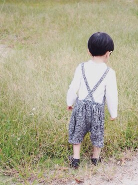 「草むら」｜１４さん（キッズ・90cm）の秋コーディネート