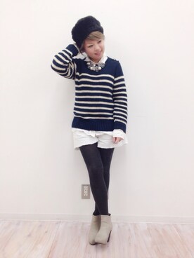 「ANOTHER BRANCH（アナザーブランチ）のアイテム（ニット/セーター）」を使った、♡ai♡さん（レディース・147cm）の冬コーディネート