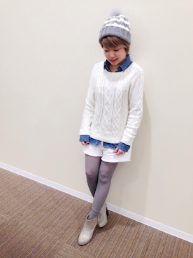 「ANOTHER BRANCH（アナザーブランチ）のアイテム（ニット/セーター）」を使った、♡ai♡さん（レディース・147cm）の冬コーディネート