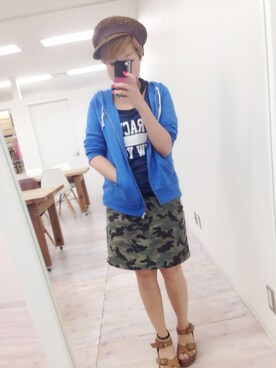 「ANOTHER BRANCH（アナザーブランチ）のアイテム（パーカー）」を使った、♡ai♡さん（レディース・147cm）の春コーディネート