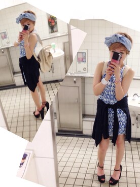 「ANOTHER BRANCH（アナザーブランチ）のアイテム（カーディガン/ボレロ）」を使った、♡ai♡さん（レディース・147cm）の夏コーディネート