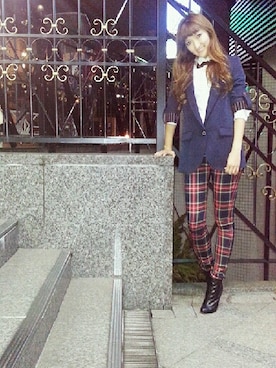 「タータンチェック」｜ともみさん（レディース・158cm）の秋コーディネート
