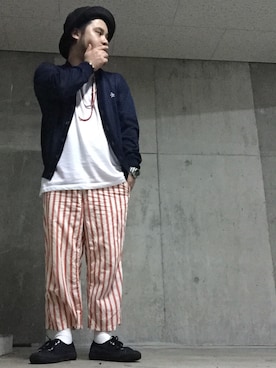 「MR.GENTLEMAN（ミスタージェントルマン）のアイテム（アクセサリー）」を使った、Yo4daさん（メンズ・165cm）の夏コーディネート