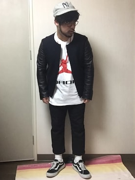 「SUNSEA（サンシー）のアイテム（ブルゾン）」を使った、Yo4daさん（メンズ・165cm）の秋コーディネート