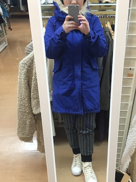 「RNA（アールエヌエー）のアイテム（モッズコート）」を使った、えりまきさん（レディース・152cm）の冬コーディネート