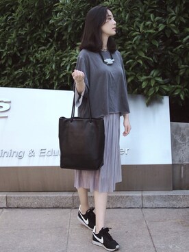 「initial（イニシャル）のアイテム（バッグ）」を使った、khaki粽さん（レディース・162cm）の春コーディネート