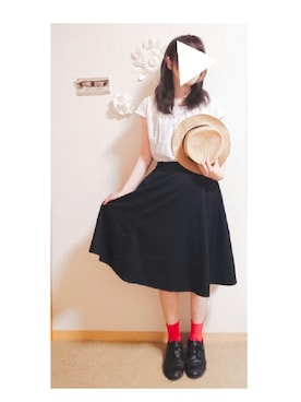 「カメラ女子」｜「アイテム（レッグウェア）」を使った、Rinさん（レディース・156cm）の夏コーディネート