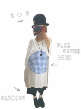 「±0（プラスマイナスゼロ）のアイテム」を使った、お は な 。さん（レディース・152cm）の夏コーディネート