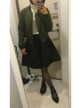 「skirt」｜「アイテム（ブルゾン）」を使った、aさん（レディース・155cm）の冬コーディネート