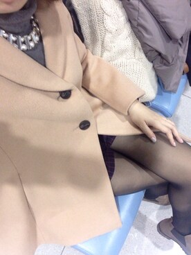 「TDL」｜「アイテム（その他アウター）」を使った、小林慧美さん（レディース・158cm）の冬コーディネート
