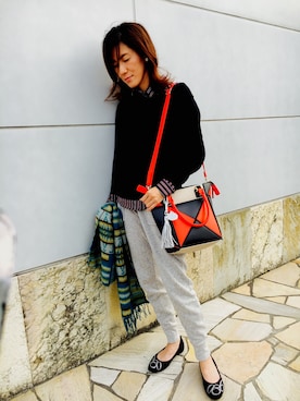 「BARCOS（バルコス）のアイテム」を使った、Erika Masudaさん（レディース・158cm）の秋コーディネート