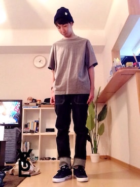 「Steven Alan（スティーブンアラン）のアイテム（ニットキャップ/ビーニー）」を使った、dobbyさん（メンズ・170cm）の夏コーディネート