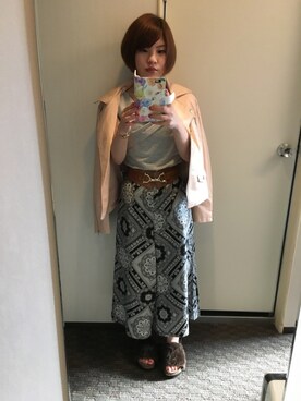 「AS KNOW AS PINKY（アズノゥアズピンキー）のアイテム（サンダル）」を使った、H a r u k a m eさん（レディース・151cm）の秋コーディネート
