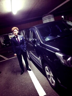 「アイテム（ネクタイ、レッド系）」を使った、田中翔太さん（メンズ・169cm）の夏コーディネート