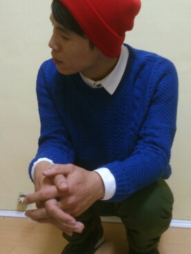 「hat」｜TWO PIECE 丫撇さん（メンズ・171cm）の冬コーディネート