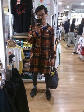 「blue」｜「アイテム（モッズコート）」を使った、TWO PIECE 丫撇さん（メンズ・171cm）の春コーディネート