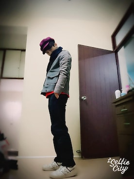 「gray」｜「アイテム（ブルゾン）」を使った、TWO PIECE 丫撇さん（メンズ・171cm）の冬コーディネート