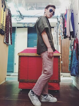 「TWOXPIECE」｜「アイテム（ミリタリージャケット）」を使った、TWO PIECE 丫撇さん（メンズ・171cm）の夏コーディネート