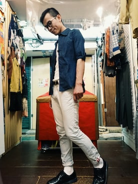 「TWOXPIECE」｜「アイテム（デニムジャケット）」を使った、TWO PIECE 丫撇さん（メンズ・171cm）の秋コーディネート