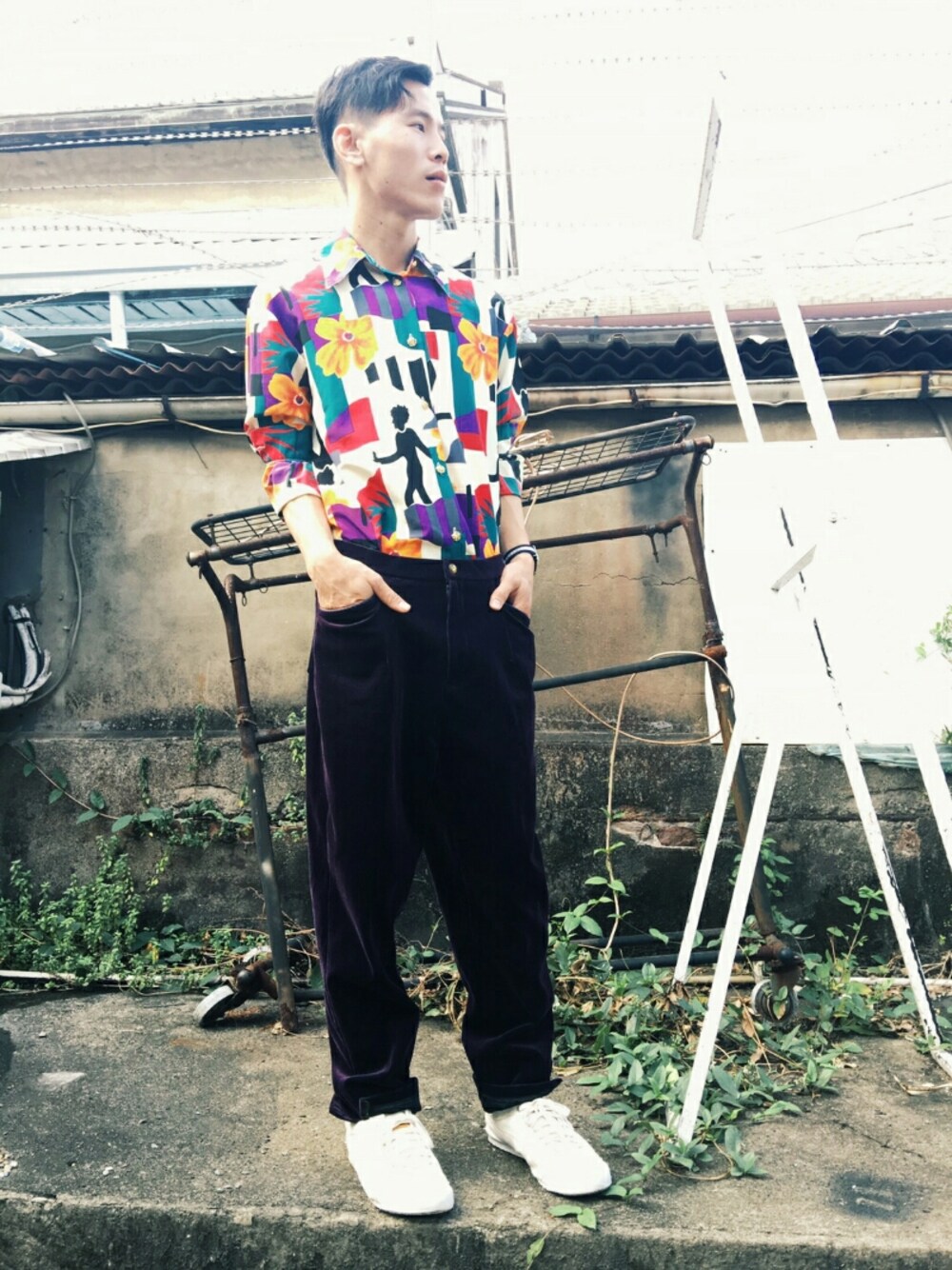 「TWOXPIECE、新竹市中正台夜市第六街245號、二手救春秋、ootd、vintage、中性、day20161119」｜「TWO PIECE 二手屋のアイテム（シャツ/ブラウス、その他）」を使った、TWO PIECE 丫撇さん（メンズ・171cm）の秋コーディネートの1枚目の写真