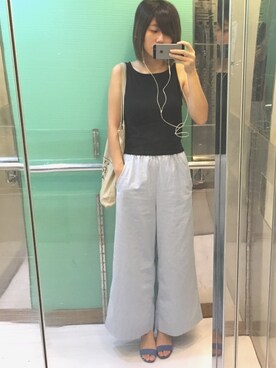 「blue」｜「アイテム（タンクトップ）」を使った、Natalingさん（レディース・156cm）の秋コーディネート