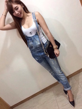 「Major made（Major made）のアイテム（オールインワン・サロペット）」を使った、Stephy Koさん（レディース・165cm）の夏コーディネート