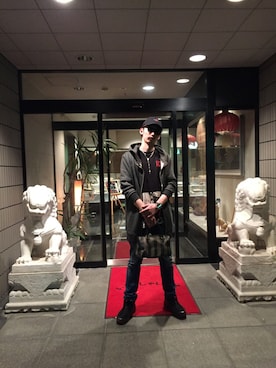 「BAGARCH（バガーチ）のアイテム（キャップ）」を使った、Yutaさん（メンズ・181cm）の春コーディネート