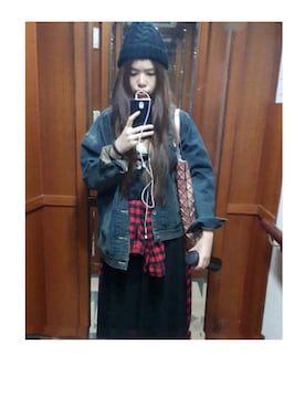 「BOBSON（ボブソン）のアイテム（ジャケット/アウター）」を使った、爆子さん（レディース・169cm）の秋コーディネート