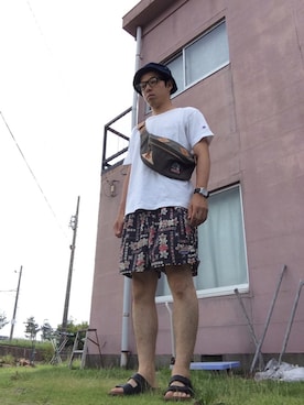 「BIRKENSTOCK（ビルケンシュトック）の＜BIRKENSTOCK（ビルケンシュトック）＞ ARIZONA BIRKOFLOR/サンダル¨ ◆（サンダル）」を使った、まつさん（メンズ・173cm）の夏コーディネート