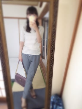 「グレーパンツ」｜エーフィさん（レディース・163cm）の夏コーディネート