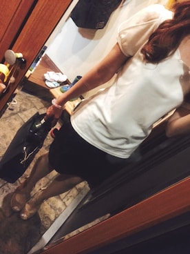 「しまむら（シマムラ）のアイテム（Tシャツ/カットソー、ホワイト系）」を使った、やえさん（レディース・149cm）の秋コーディネート