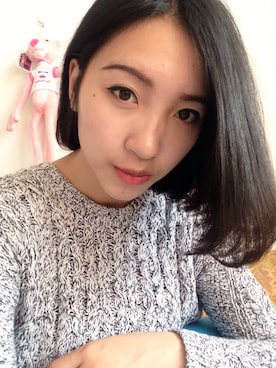 「H&M（エイチ・アンド・エム）のアイテム（Knitwear、グレー系）」を使った、童予_卍さん（レディース・165cm）の冬コーディネート