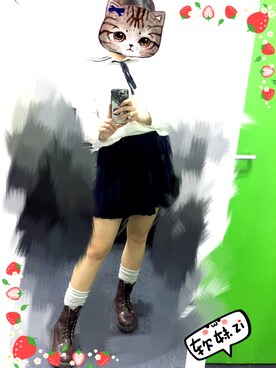 「日常」｜「アイテム（ブーティ）」を使った、童予_卍さん（レディース・165cm）の秋コーディネート