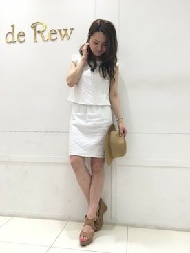 「フリルトップス」｜YOCCIさん（レディース・163cm）の夏コーディネート