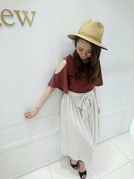 「Rewde（ルゥデ）のアイテム（パンツ）」を使った、YOCCIさん（レディース・163cm）の夏コーディネート