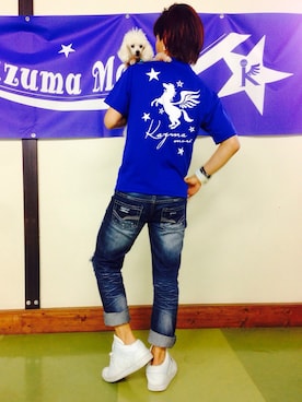 「ジャパンブルー」｜「アイテム（アクセサリー）」を使った、KMさん（メンズ・168cm）の夏コーディネート