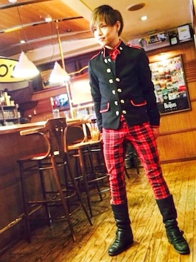 「タータンチェック」｜KMさん（メンズ・168cm）の冬コーディネート