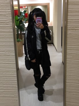 「STUSSY（ステューシー）のアイテム（その他アウター）」を使った、kiyonoさん（レディース・154cm）の冬コーディネート