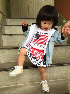 「H&M DIVIDED（エイチアンドエム　ディヴァイデッド）のアイテム（ジャケット/アウター）」を使った、nonomamamさん（キッズ・80cm）の春コーディネート