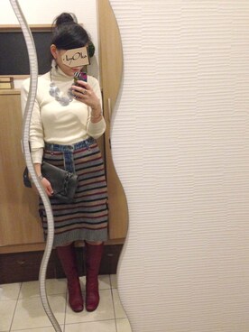 「タートル」｜「アイテム（その他アウター）」を使った、kyOkoさん（レディース・165cm）の冬コーディネート