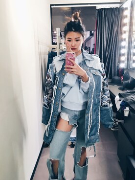 「GROUND-ZERO（グラウンドゼロ）のアイテム（トップス）」を使った、ジュデイJudy 👸🏿💅🏿さん（レディース・165cm）の春コーディネート