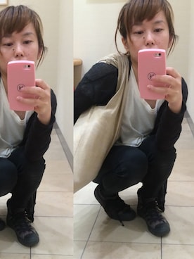 「remakeのアイテム（エコバッグ/サブバッグ、ベージュ系）」を使った、amicoさん（レディース・155cm）の秋コーディネート