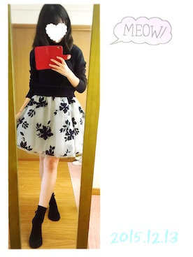 「オーガンジー」｜「アイテム（ダッフルコート）」を使った、ゆいこさん（レディース・157cm）の冬コーディネート