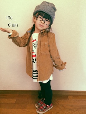 「タータンチェック」｜me_chunさん（キッズ・100cm）の春コーディネート