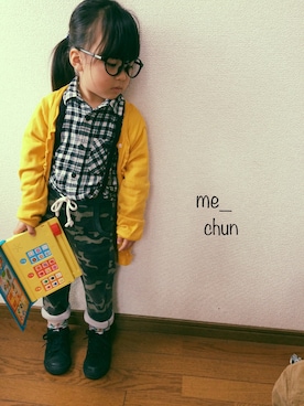 「アイテム（サスペンダー）」を使った、me_chunさん（キッズ・100cm）の春コーディネート