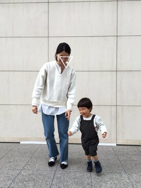 「bobochoses」｜「アイテム（オールインワン・サロペット）」を使った、oanさん（キッズ・80cm）の春コーディネート